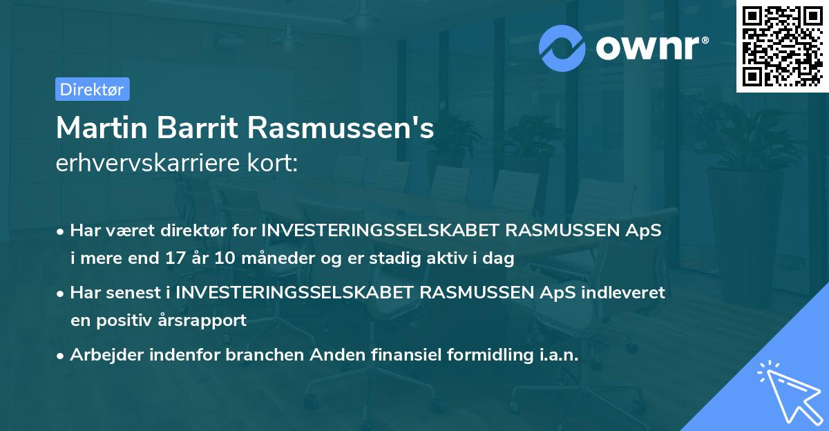 Martin Barrit Rasmussen's erhvervskarriere kort