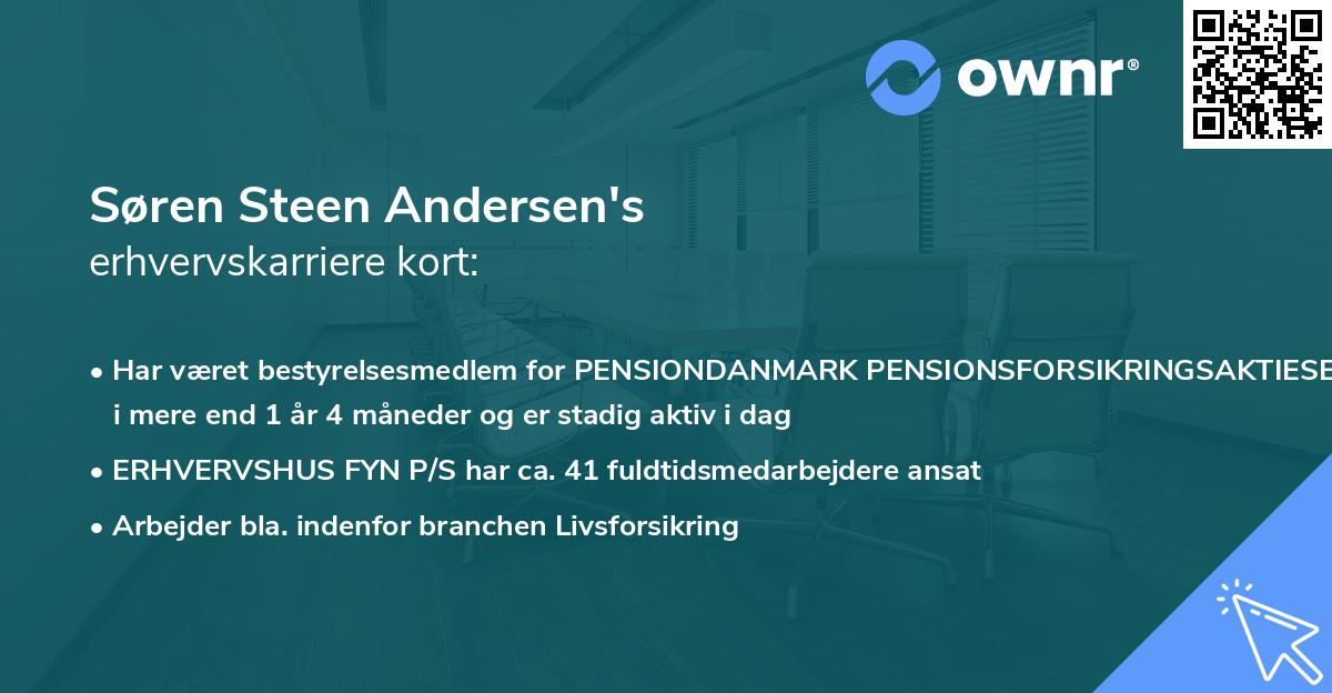 Søren Steen Andersen's erhvervskarriere kort