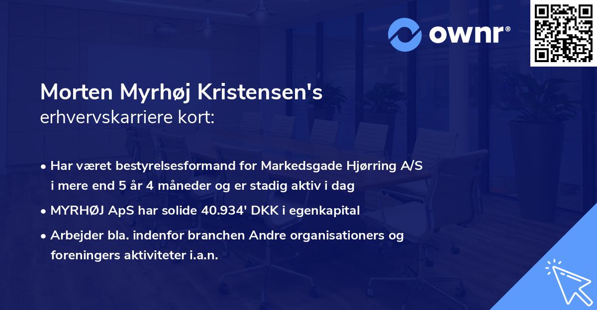 Morten Myrhøj Kristensen's erhvervskarriere kort