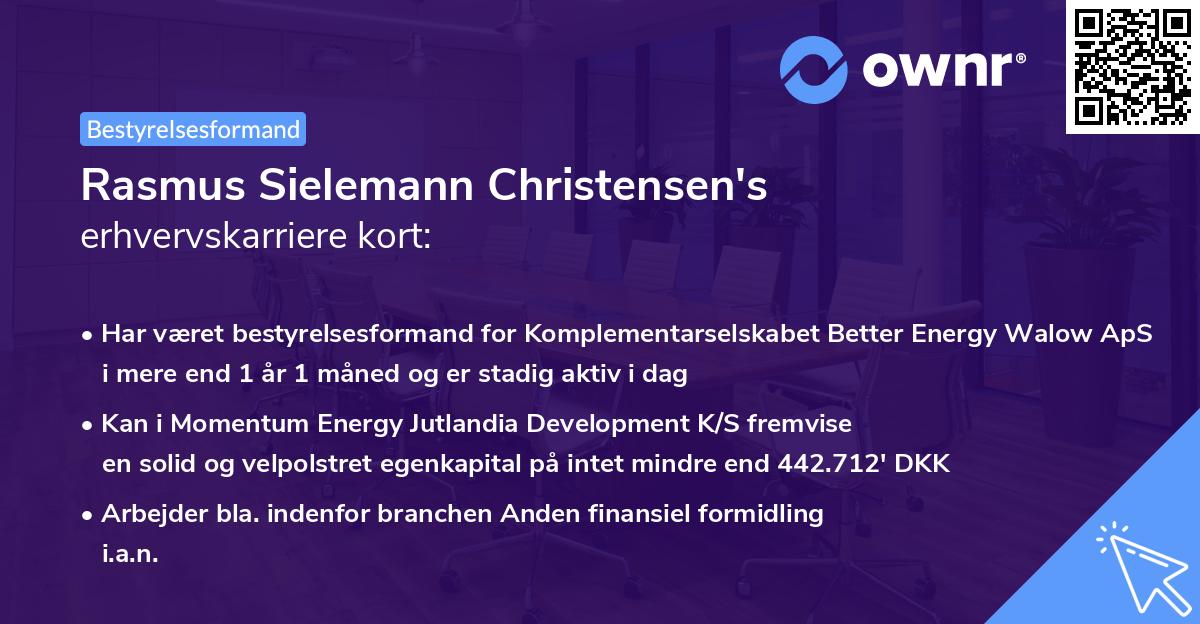 Rasmus Sielemann Christensen's erhvervskarriere kort