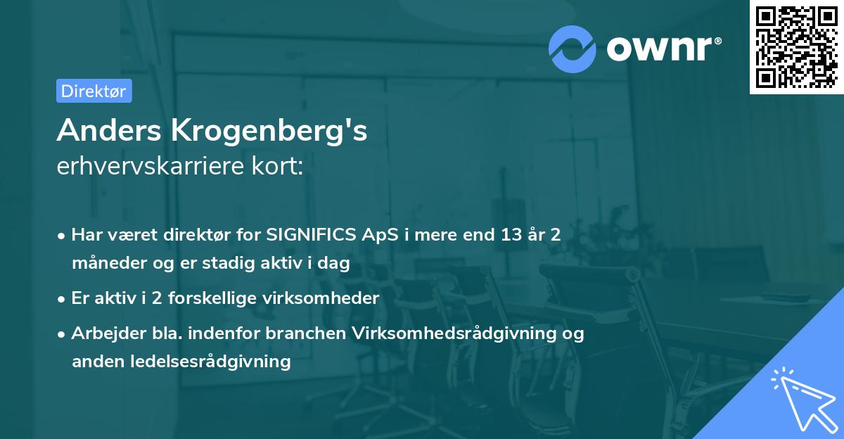 Anders Krogenberg's erhvervskarriere kort