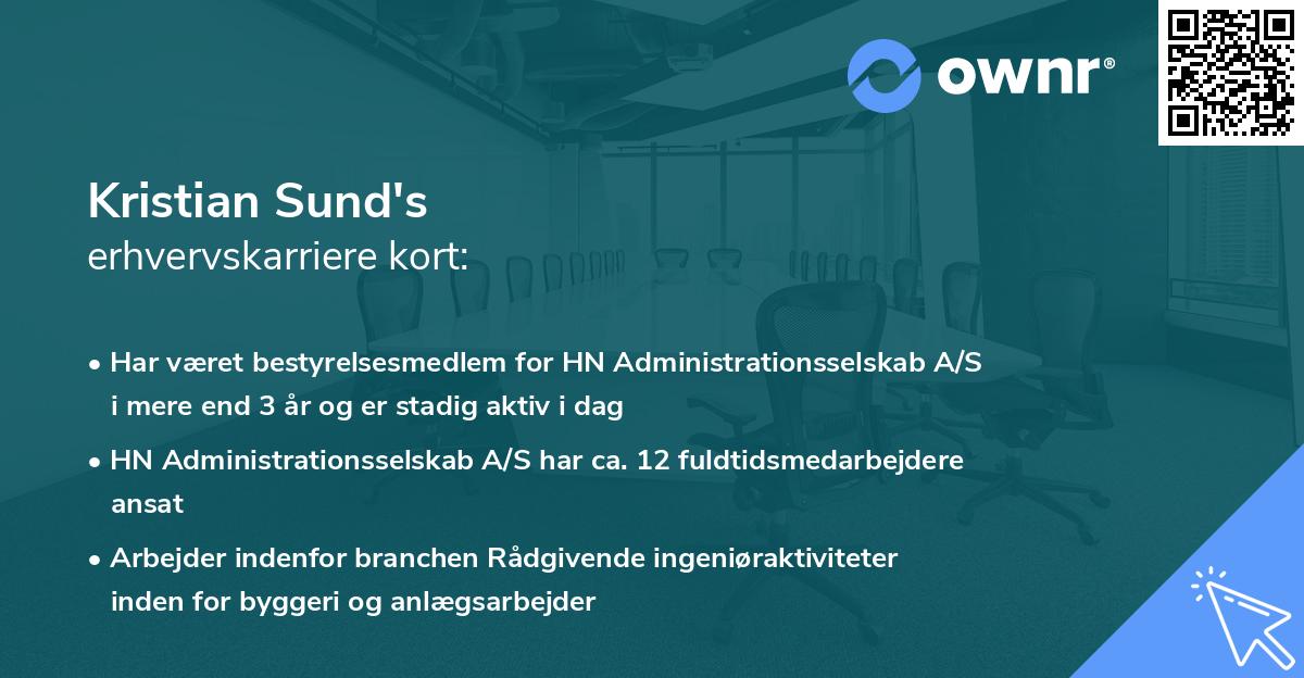 Kristian Sund's erhvervskarriere kort