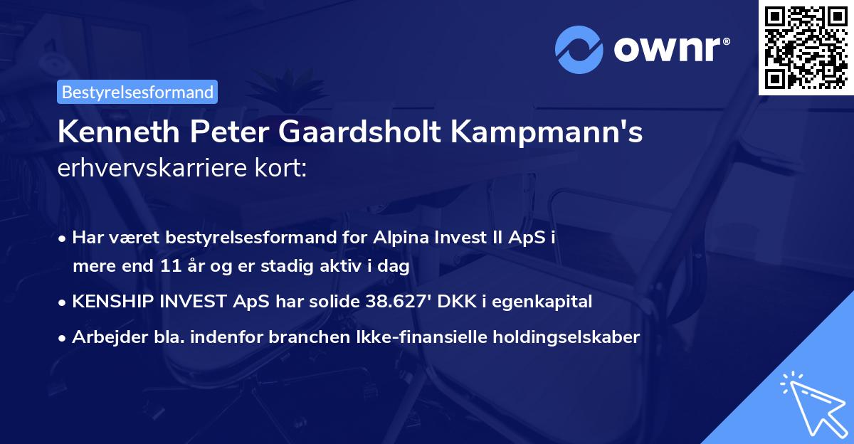 Kenneth Peter Gaardsholt Kampmann's erhvervskarriere kort
