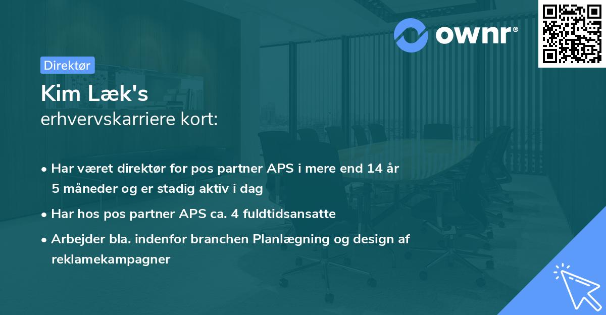 Kim Læk's erhvervskarriere kort