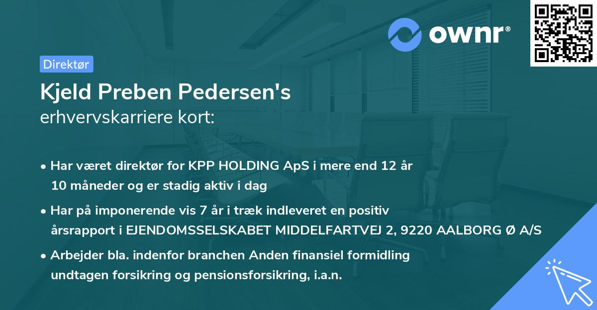 Kjeld Preben Pedersen's erhvervskarriere kort