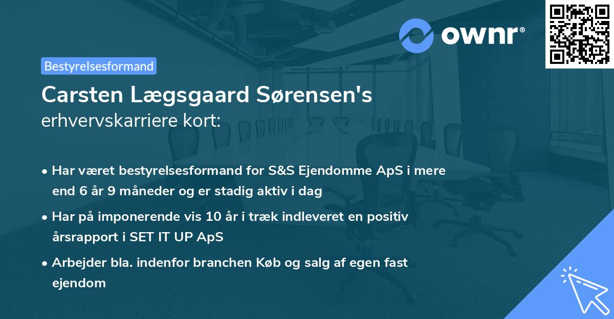 Carsten Lægsgaard Sørensen's erhvervskarriere kort