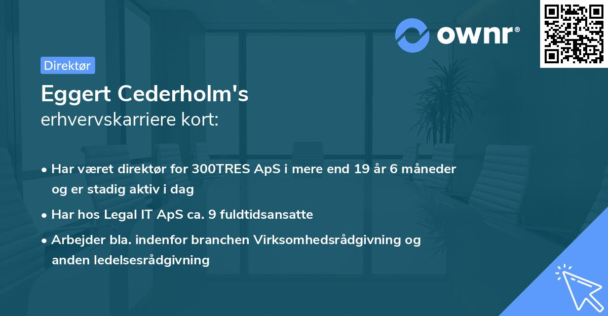 Eggert Cederholm's erhvervskarriere kort