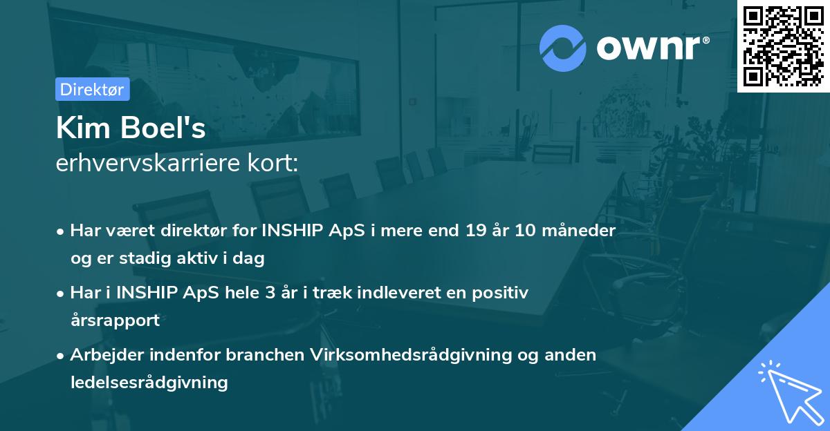 Kim Boel's erhvervskarriere kort