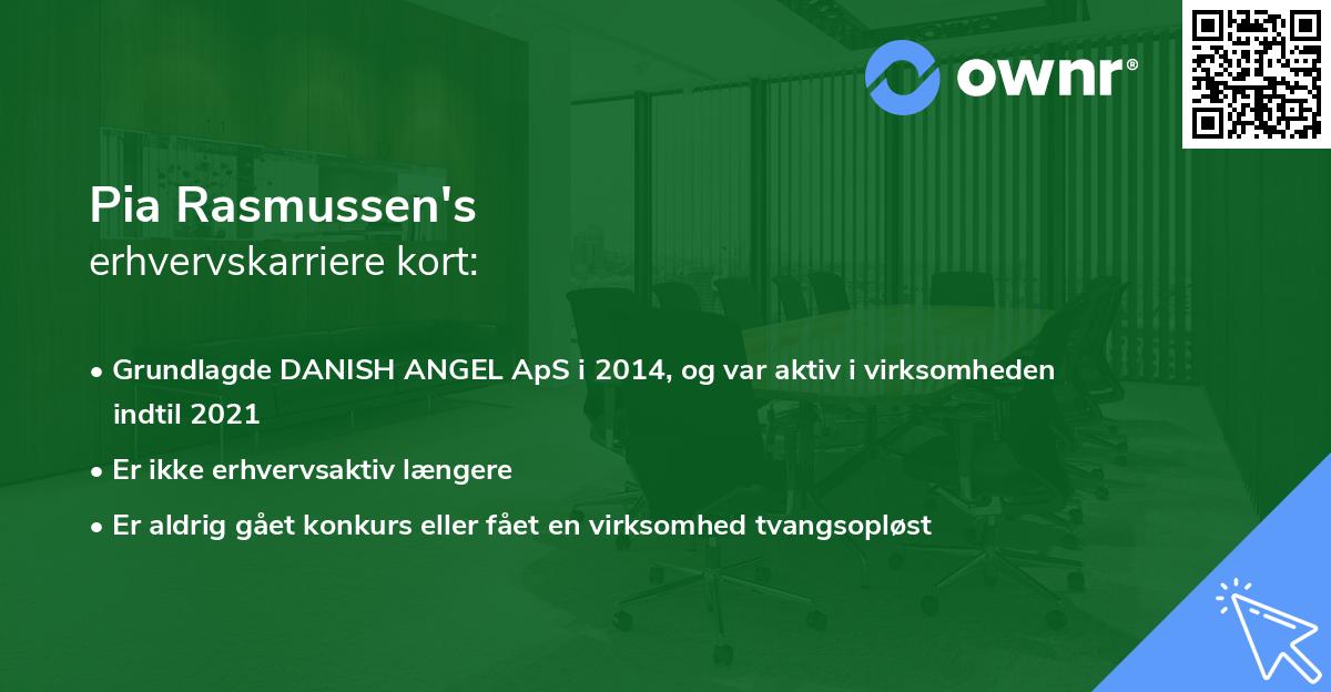 Pia Rasmussen's erhvervskarriere kort