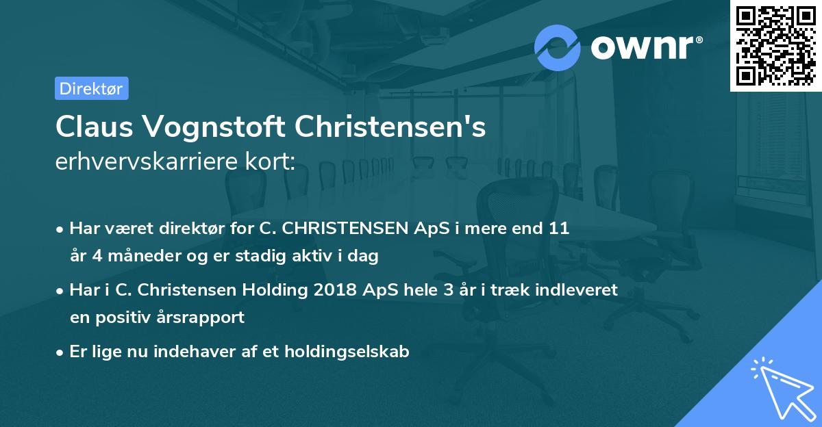 Claus Vognstoft Christensen's erhvervskarriere kort