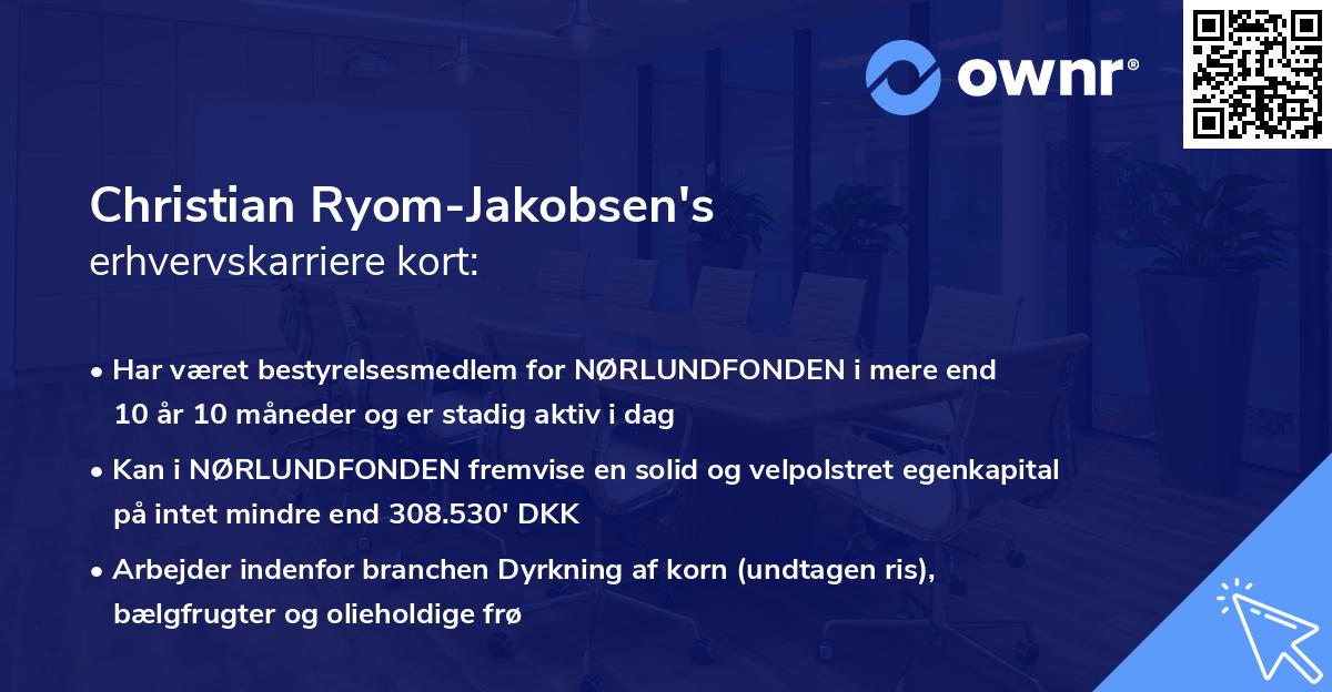 Christian Ryom-Jakobsen's erhvervskarriere kort