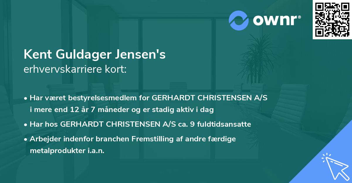 Kent Guldager Jensen's erhvervskarriere kort