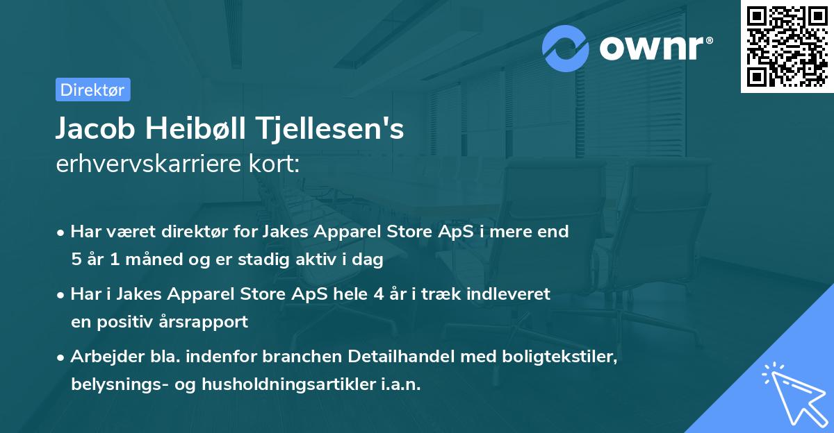Jacob Heibøll Tjellesen's erhvervskarriere kort