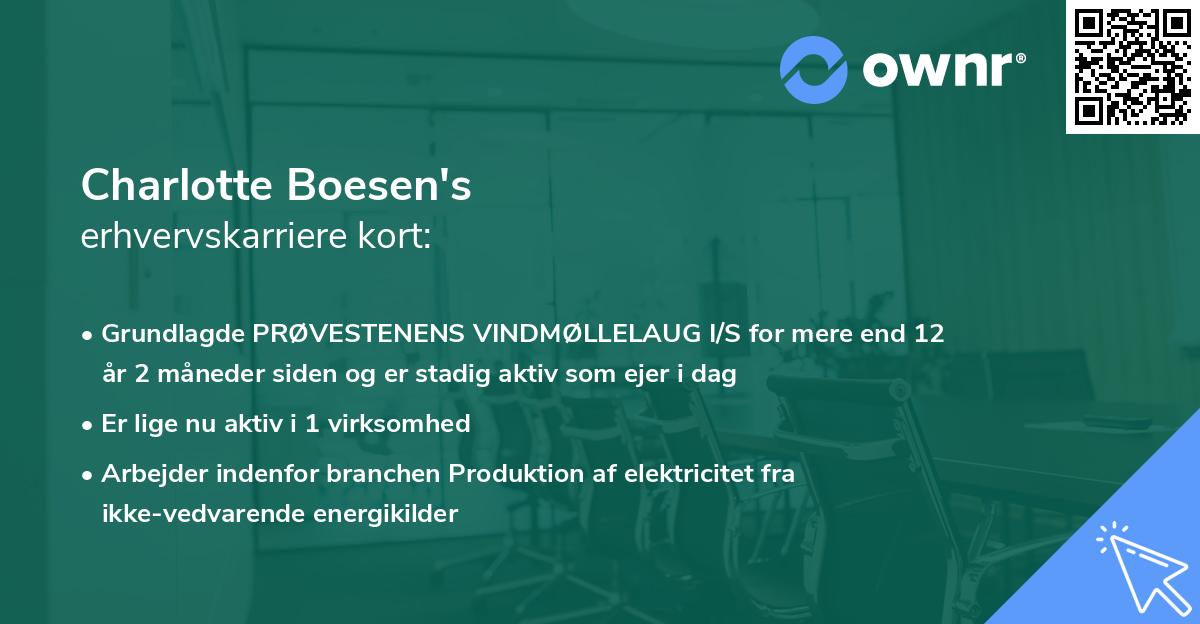 Charlotte Boesen's erhvervskarriere kort