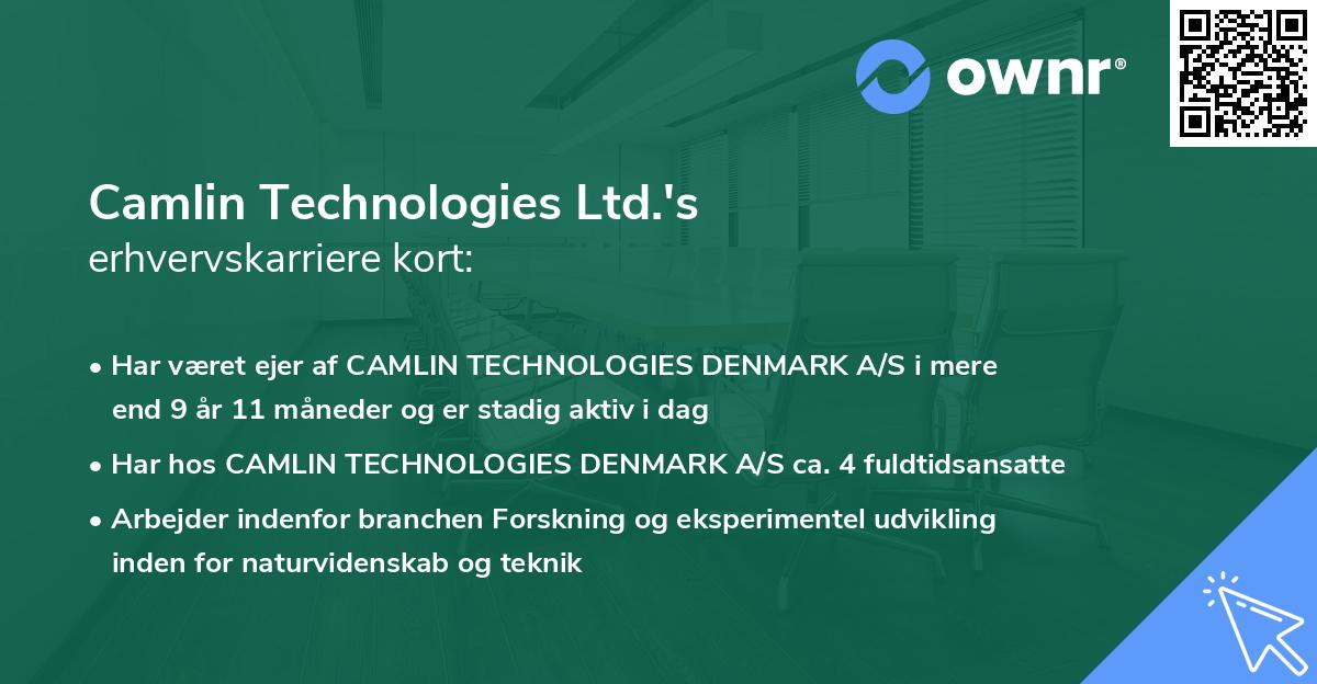 Camlin Technologies Ltd.'s erhvervskarriere kort