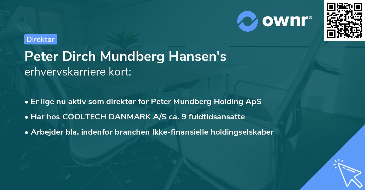 Peter Dirch Mundberg Hansen's erhvervskarriere kort