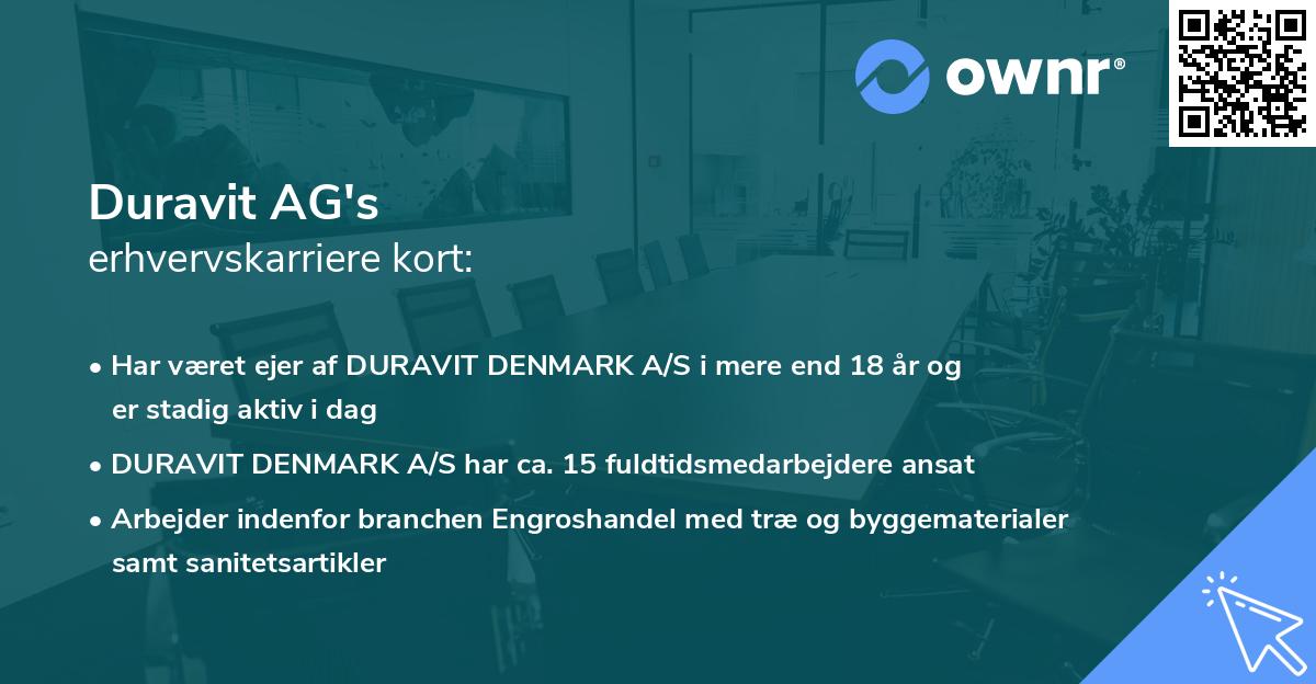 Duravit AG's erhvervskarriere kort