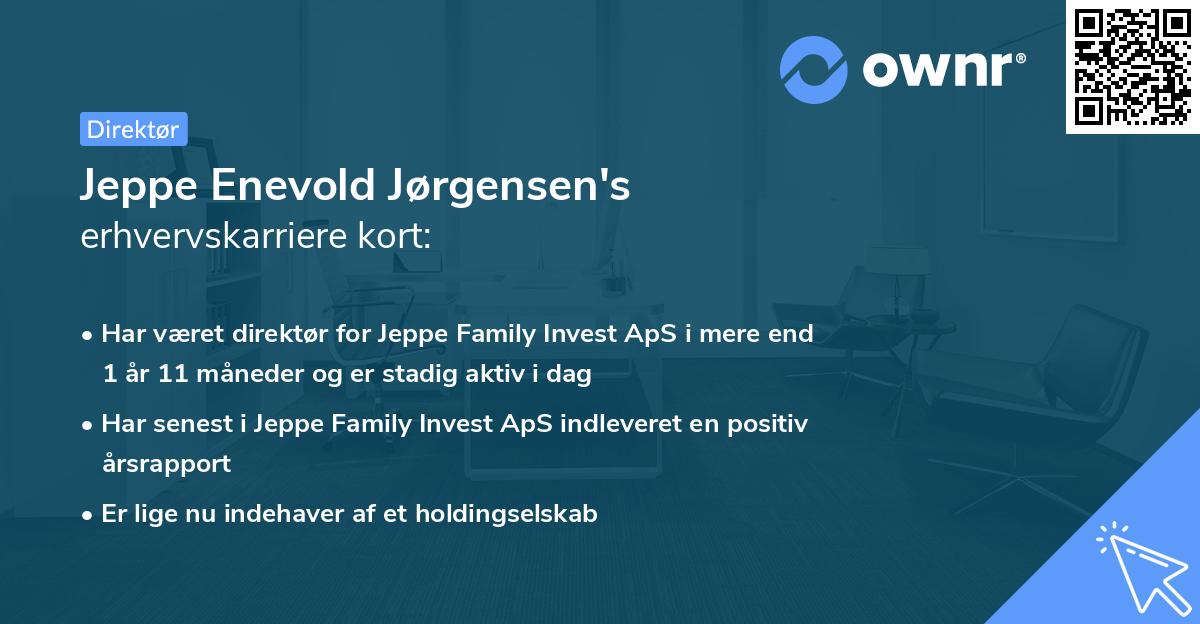 Jeppe Enevold Jørgensen's erhvervskarriere kort