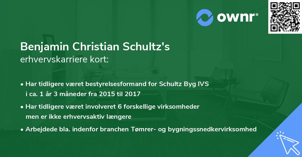 Benjamin Christian Schultz's erhvervskarriere kort