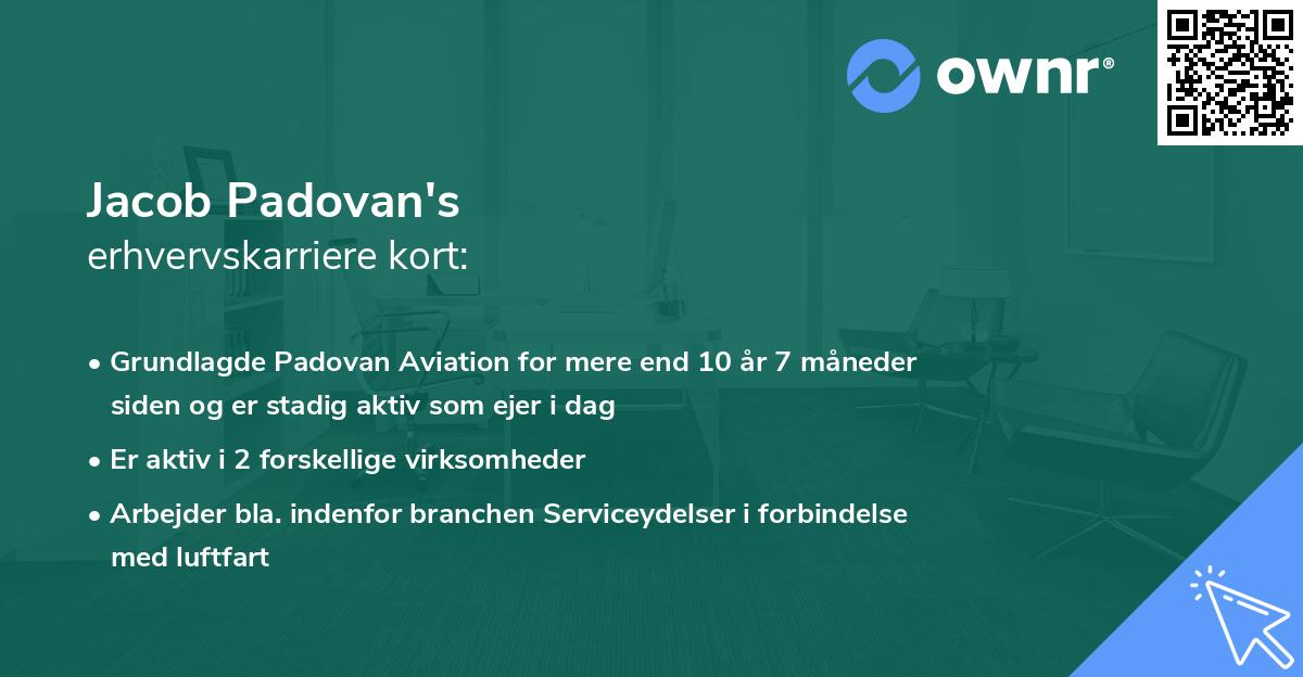Jacob Padovan's erhvervskarriere kort