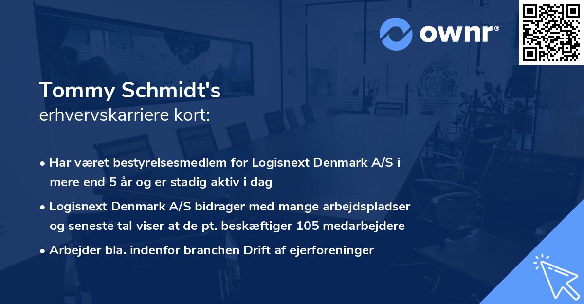 Tommy Schmidt's erhvervskarriere kort
