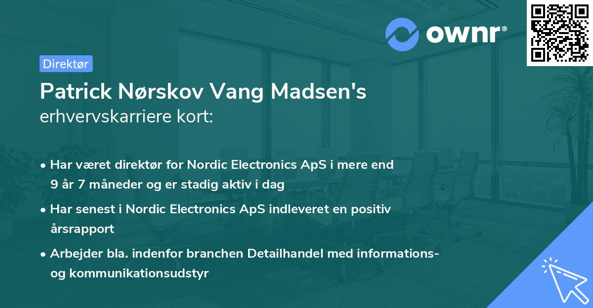 Patrick Nørskov Vang Madsen's erhvervskarriere kort