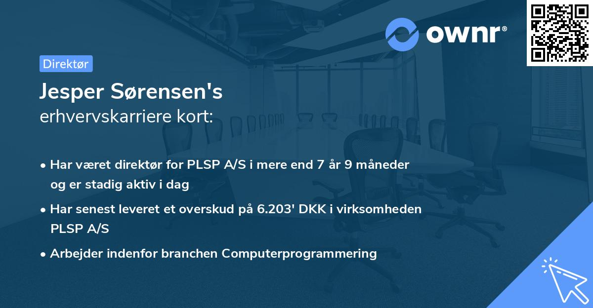 Jesper Sørensen's erhvervskarriere kort
