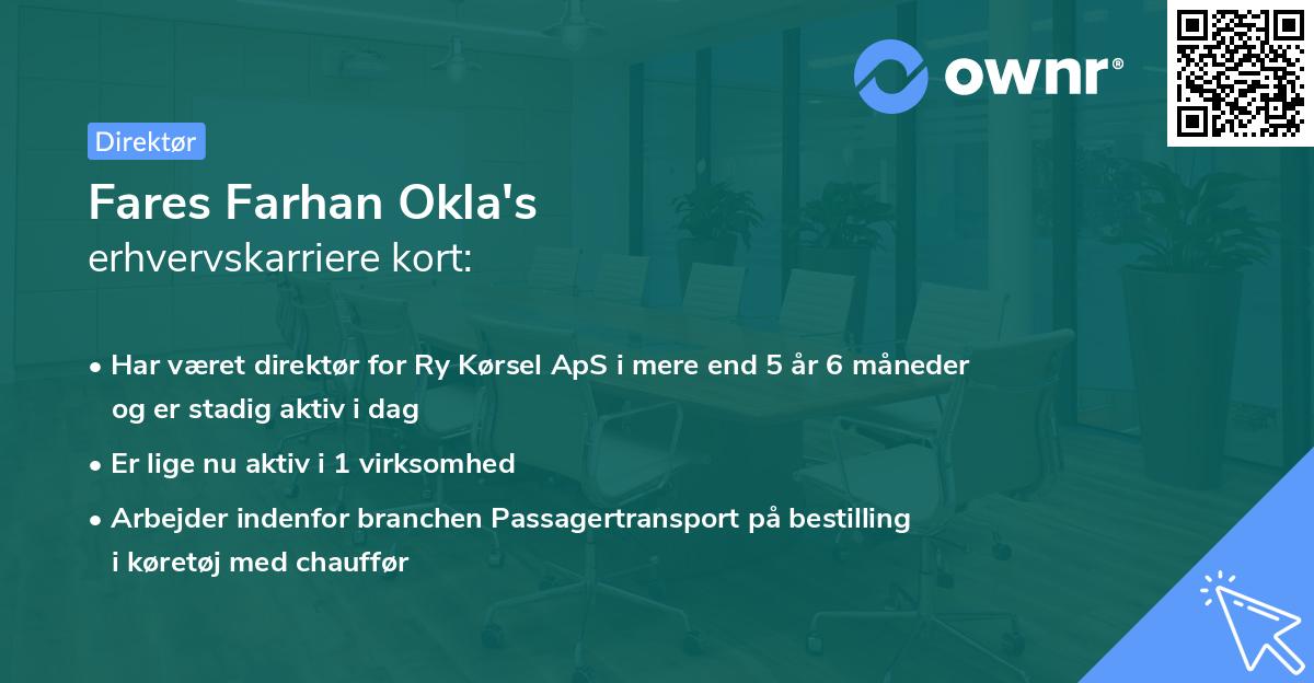 Fares Farhan Okla's erhvervskarriere kort