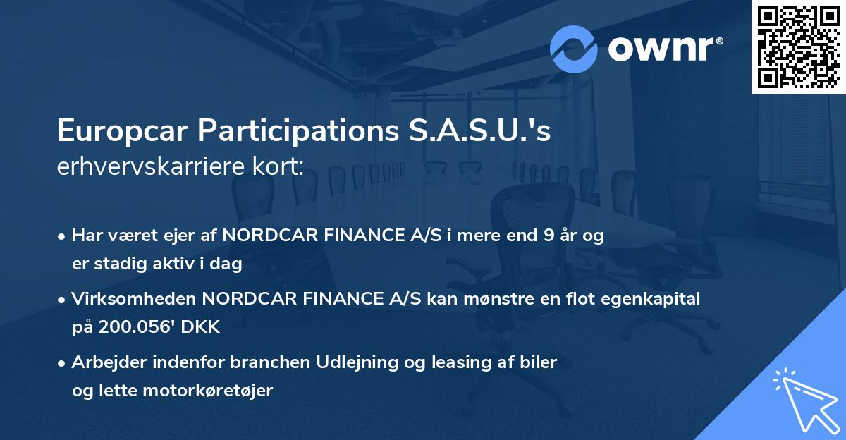 Europcar Participations S.A.S.U.'s erhvervskarriere kort
