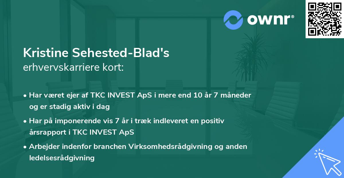 Kristine Sehested-Blad's erhvervskarriere kort