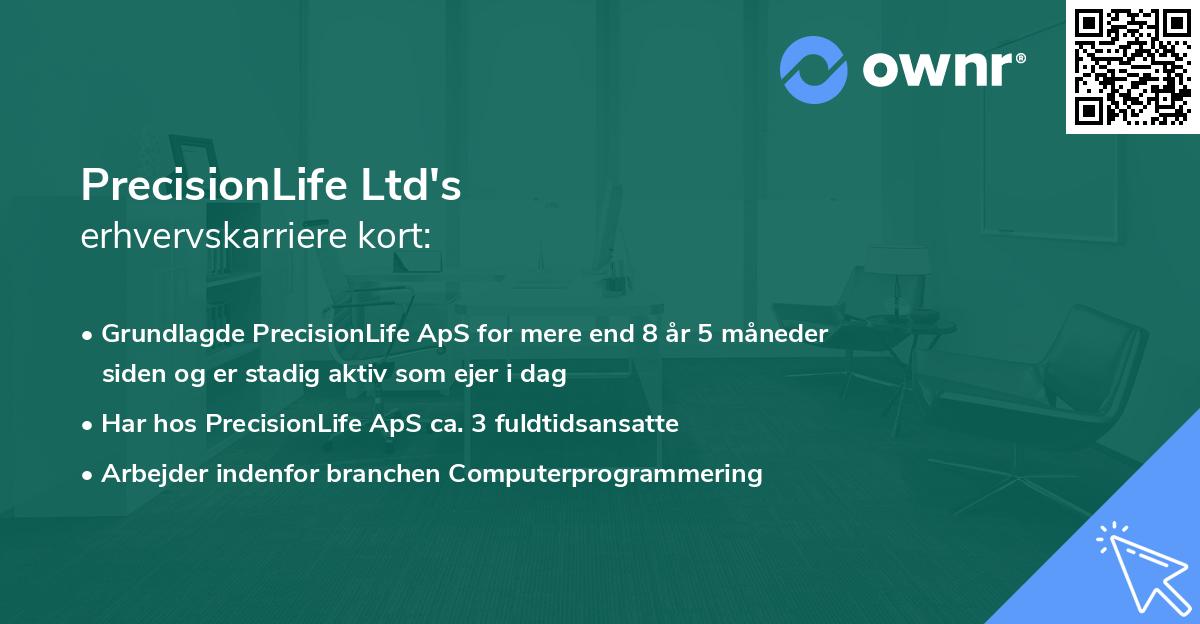 PrecisionLife Ltd's erhvervskarriere kort