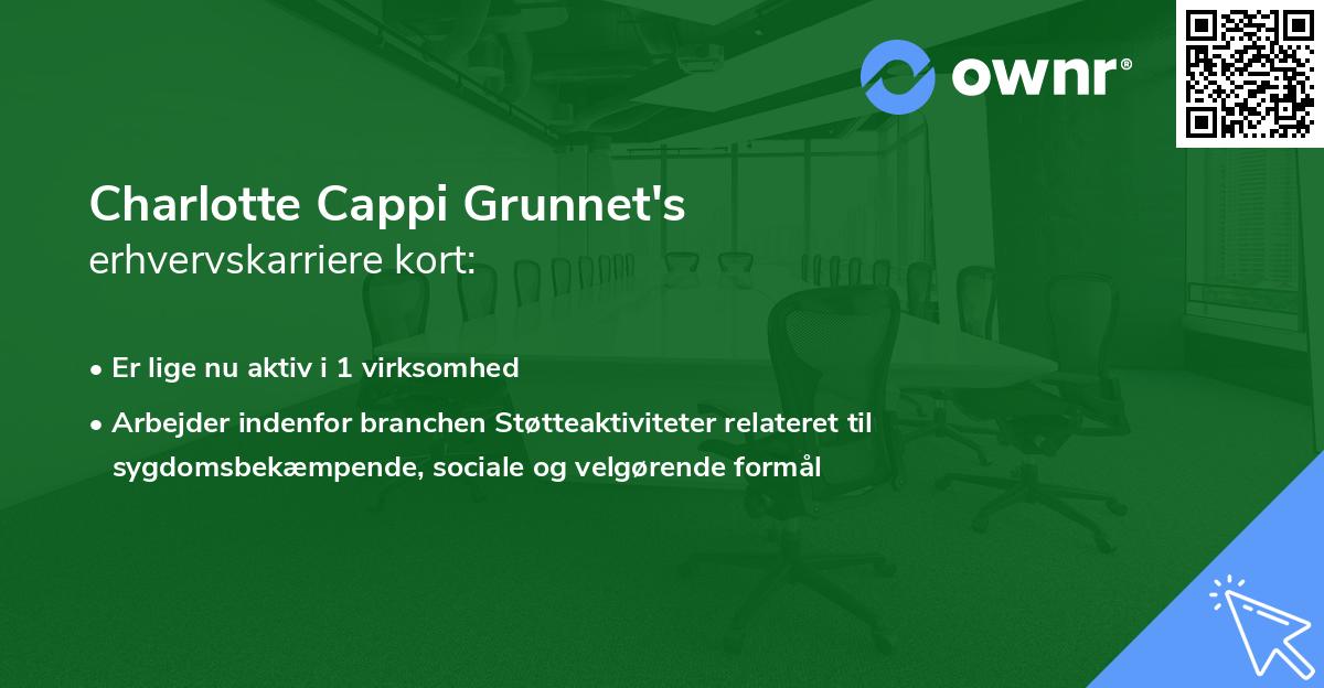 Charlotte Cappi Grunnet's erhvervskarriere kort