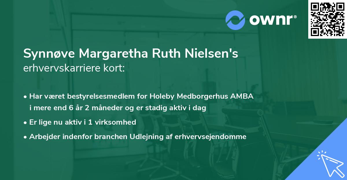 Synnøve Margaretha Ruth Nielsen's erhvervskarriere kort