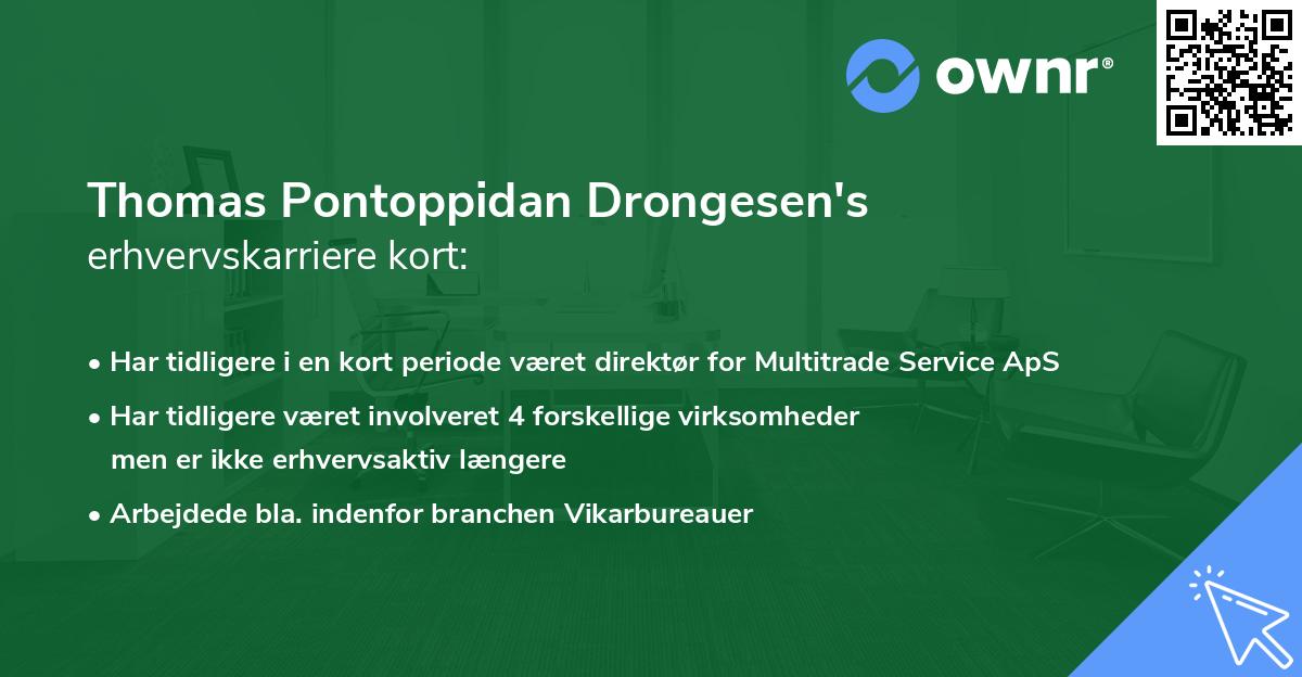 Thomas Pontoppidan Drongesen's erhvervskarriere kort