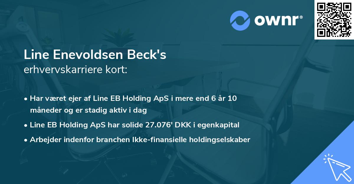 Line Enevoldsen Beck's erhvervskarriere kort