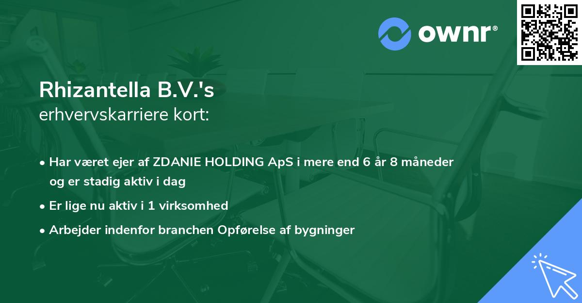 Rhizantella B.V.'s erhvervskarriere kort