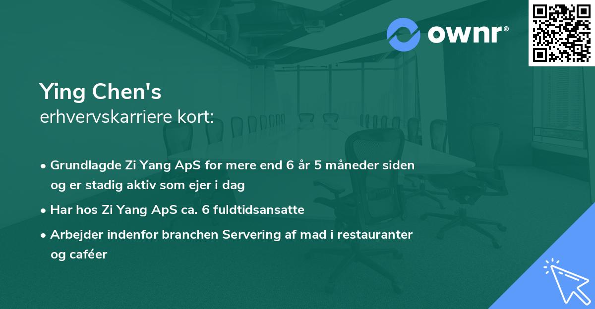 Ying Chen's erhvervskarriere kort