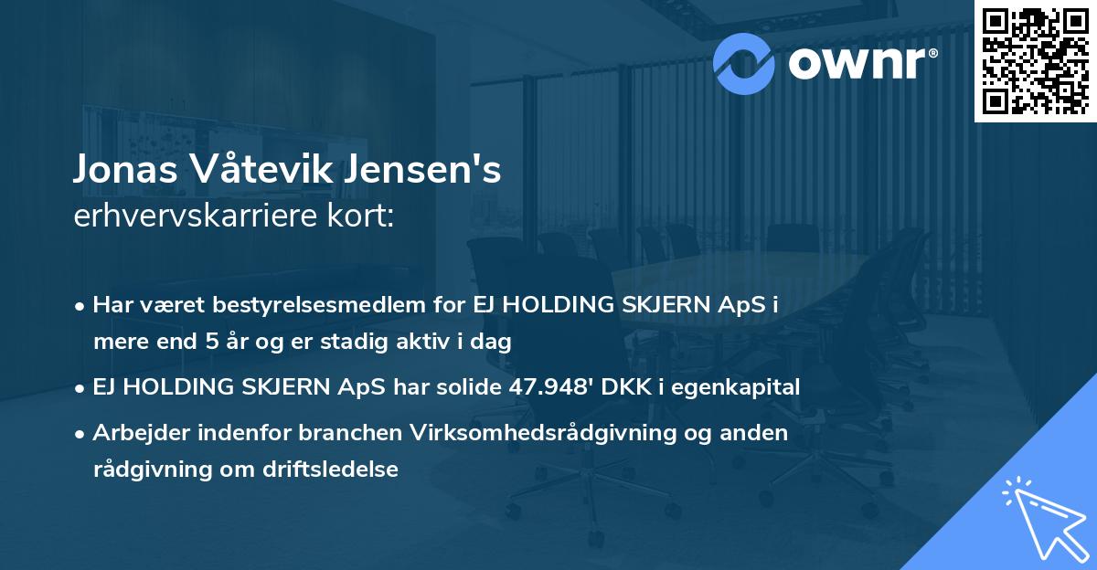 Jonas Våtevik Jensen's erhvervskarriere kort