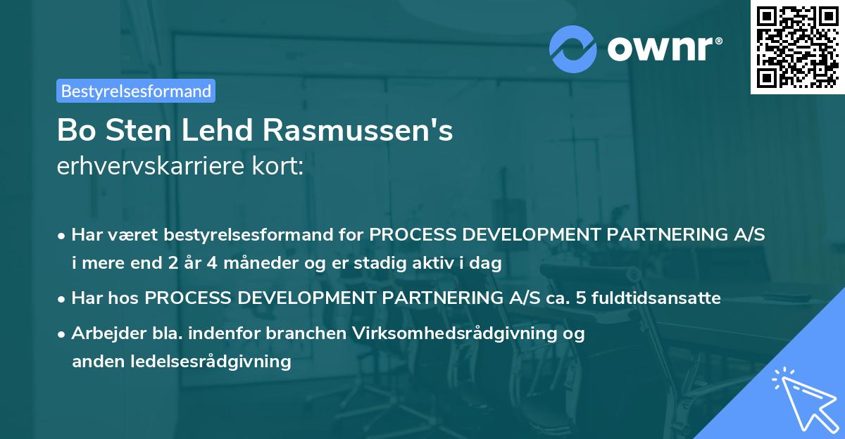 Bo Sten Lehd Rasmussen's erhvervskarriere kort