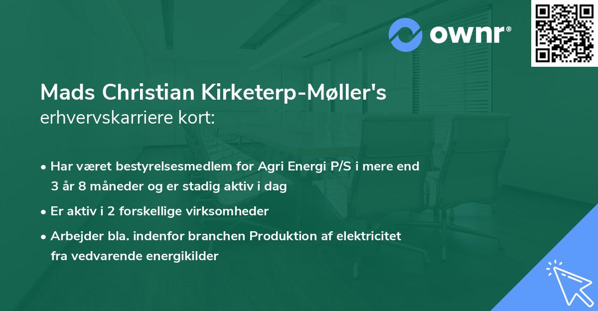 Mads Christian Kirketerp-Møller's erhvervskarriere kort