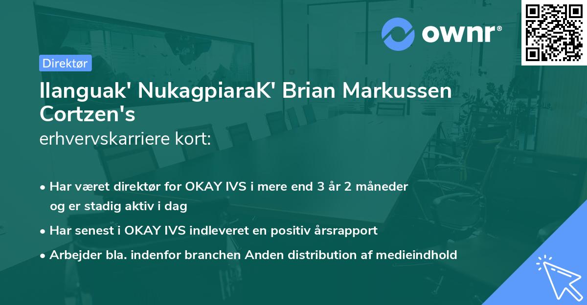 Ilanguak' NukagpiaraK' Brian Markussen Cortzen's erhvervskarriere kort