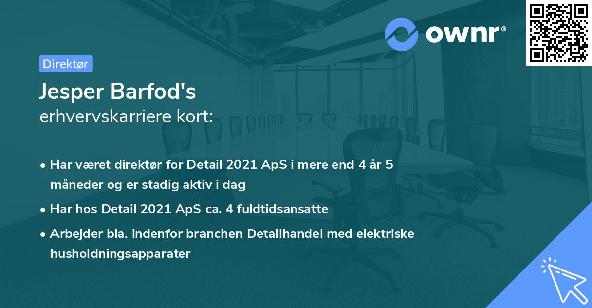 Jesper Barfod's erhvervskarriere kort