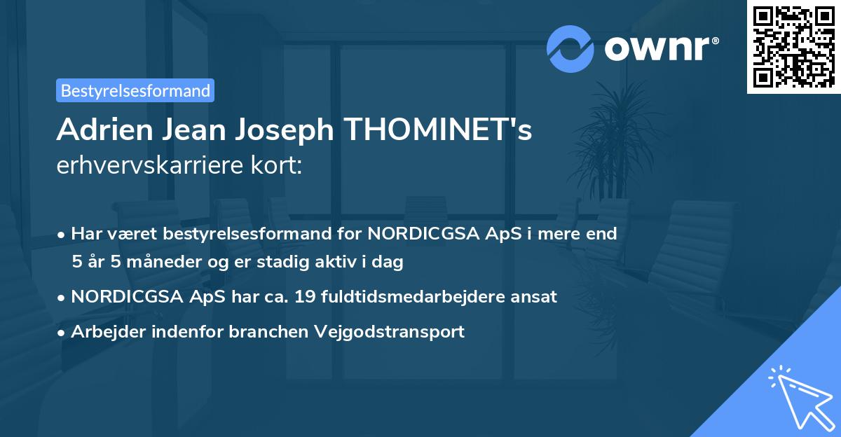 Adrien Jean Joseph THOMINET's erhvervskarriere kort