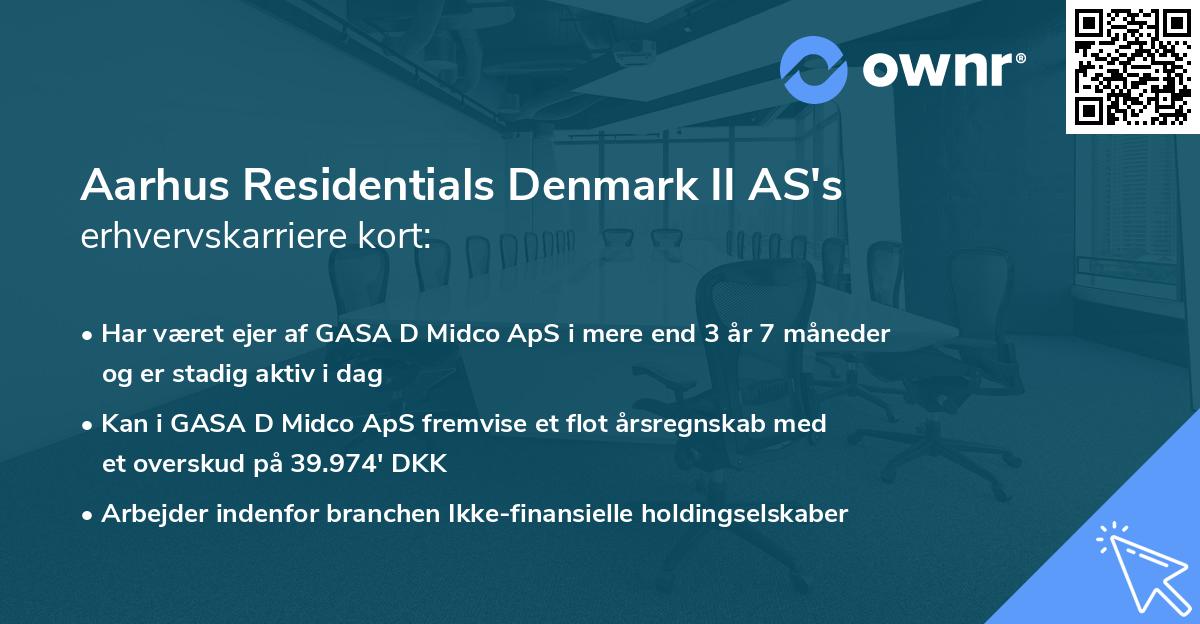 Aarhus Residentials Denmark II AS's erhvervskarriere kort