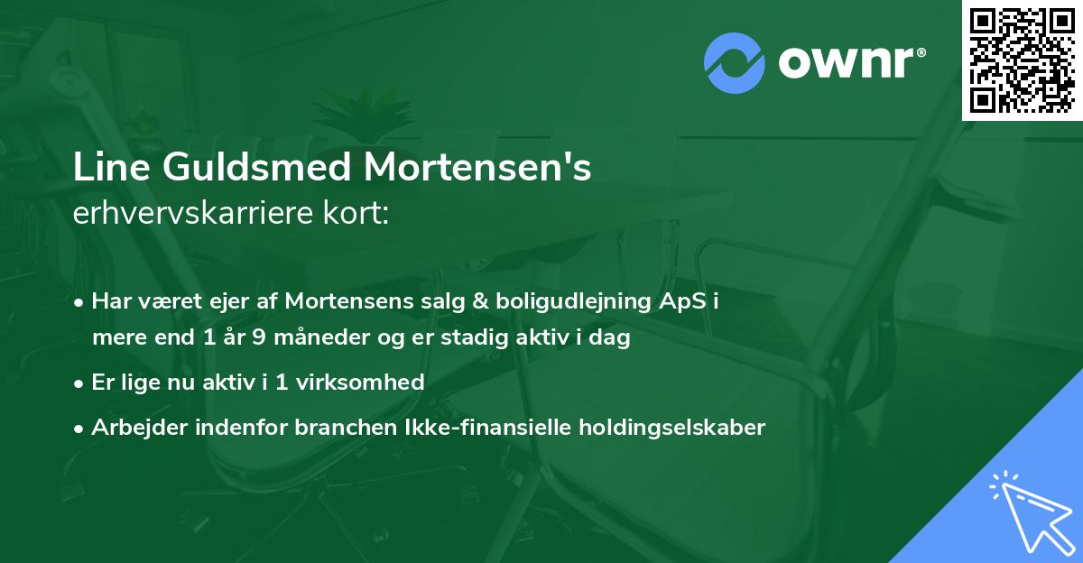 Line Guldsmed Mortensen's erhvervskarriere kort