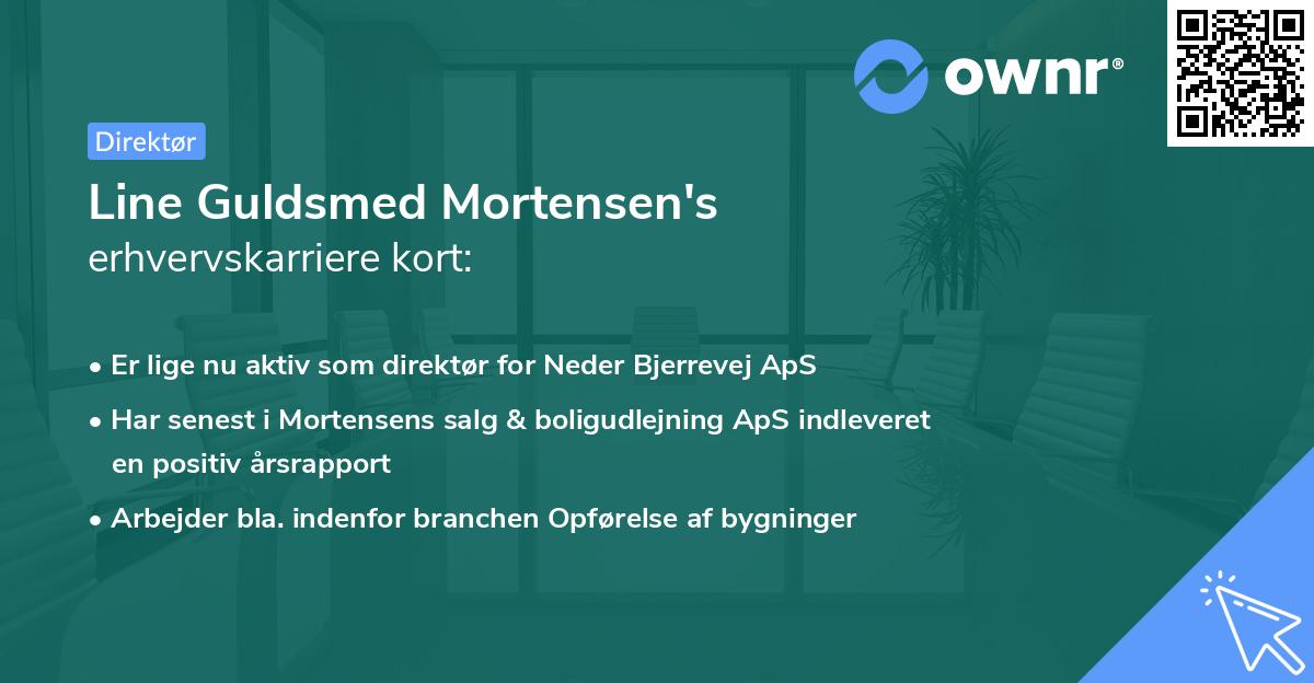 Line Guldsmed Mortensen's erhvervskarriere kort