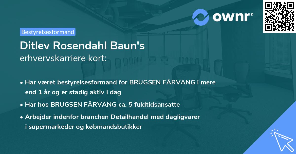 Ditlev Rosendahl Baun's erhvervskarriere kort
