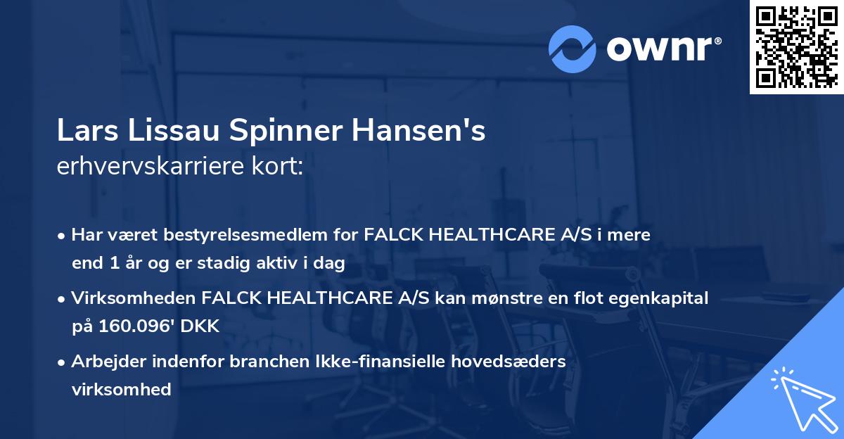 Lars Lissau Spinner Hansen's erhvervskarriere kort