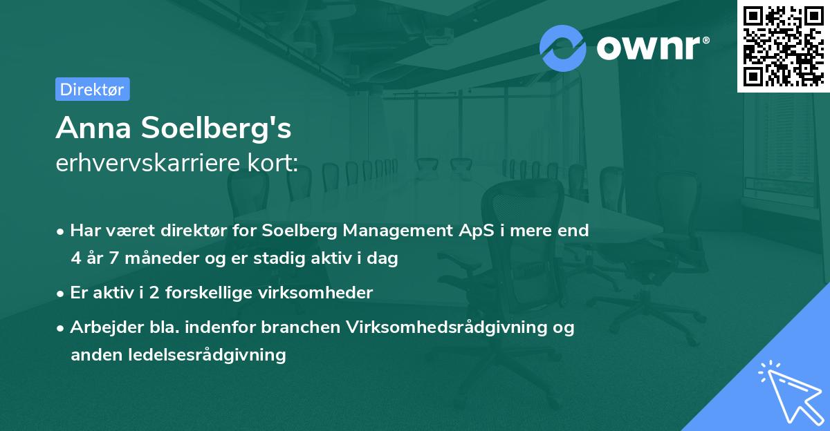 Anna Soelberg's erhvervskarriere kort