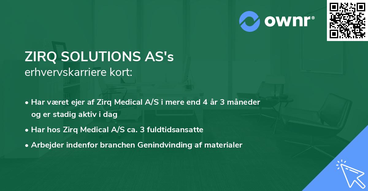 ZIRQ SOLUTIONS AS's erhvervskarriere kort